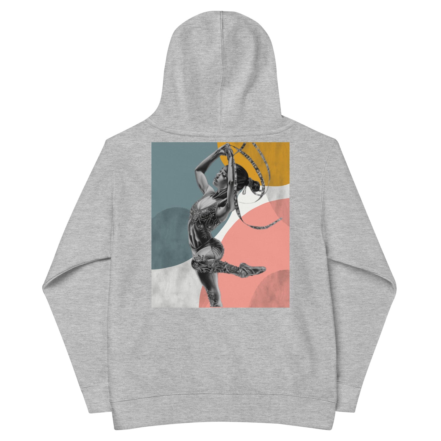 Sweat à capuche petite fille - bleu, jaune, rose - motif gymnaste danseuse -  gris - coton-mélange motif imprimé – dos, maille serrée et finitions côtelées