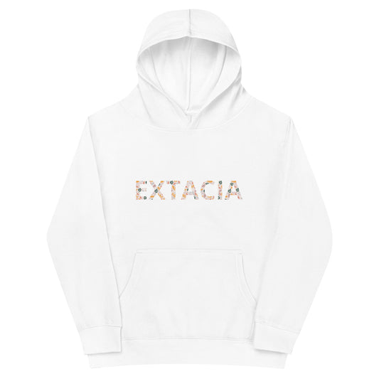 Sweat à capuche petite fille - fleurs du printemps - motif gymnaste danseuse -  blanc - coton-mélange motif imprimé – vue de face, chaud et doux