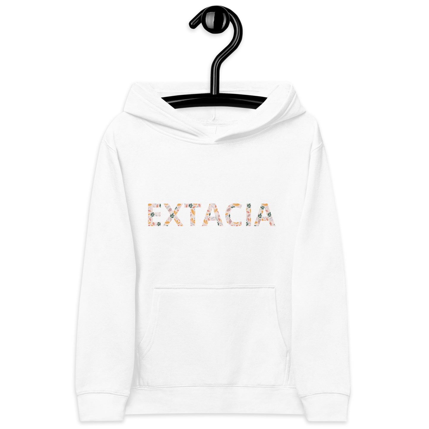 Sweat à capuche petite fille - gris cendre - motif gymnaste danseuse - blanc - coton-mélange motif imprimé – 	Détail motif imprimé poitrine sweat petite fille ExtaciaFrance