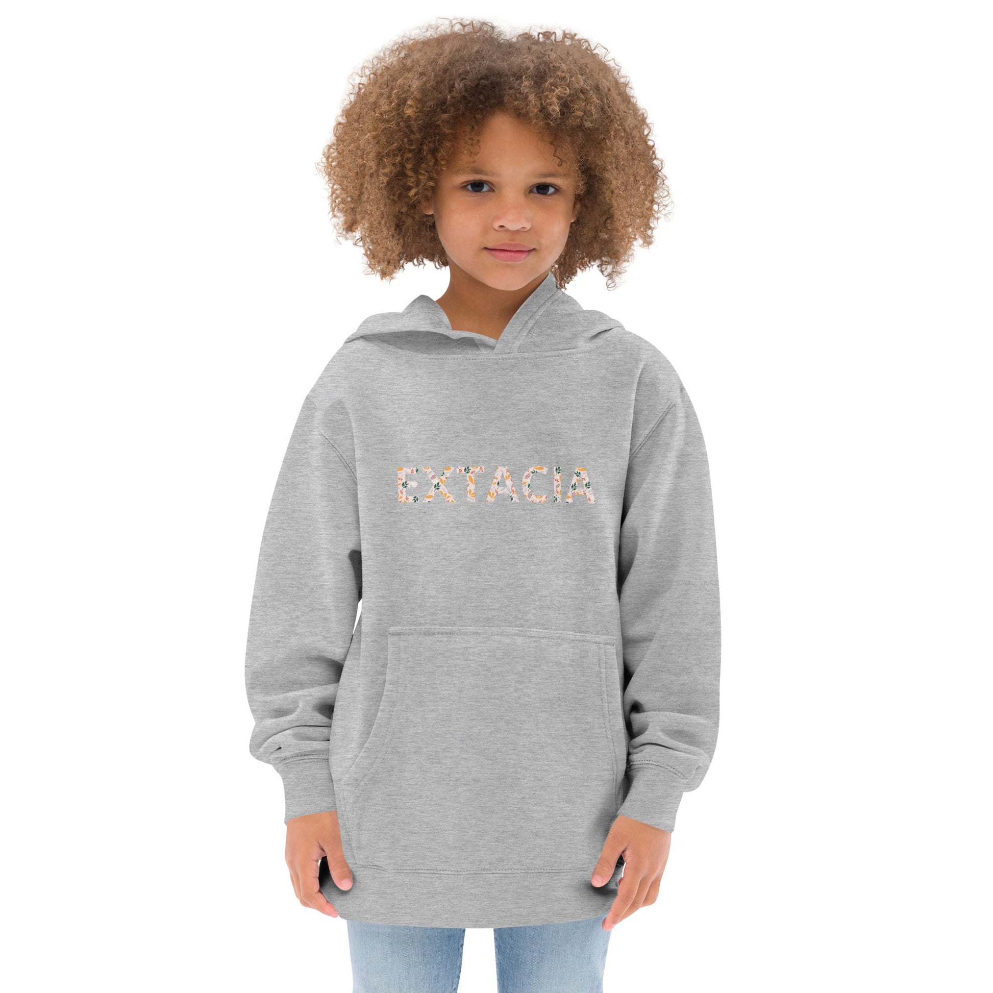 Sweat à capuche petite fille - gris cendre - motif gymnaste danseuse - gris - coton-mélange motif imprimé – Enfant portant le sweat à capuche petite fille – style cocooning et hiver chaleureux
