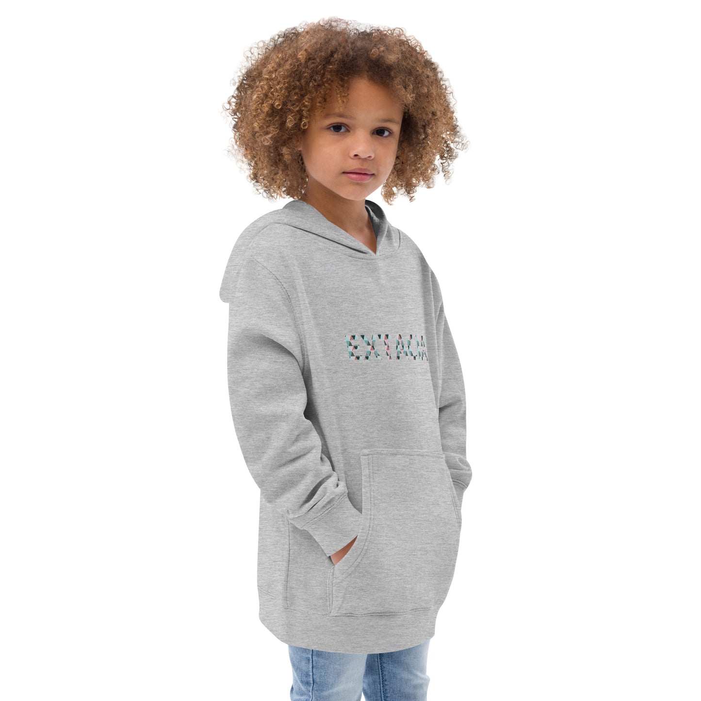 Sweat à capuche petite fille - jeux de gris et rose - motif gymnaste danseuse - gris - coton-mélange motif imprimé – profil, capuche doublée et coupe confortable ExtaciaFrance