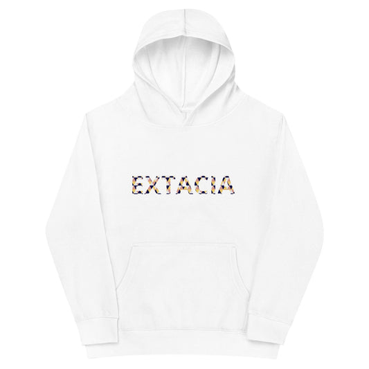 Sweat à capuche petite fille - multi couleur à rayures - motif gymnaste danseuse - blanc -coton-mélange motif imprimé – vue de face, chaud et doux