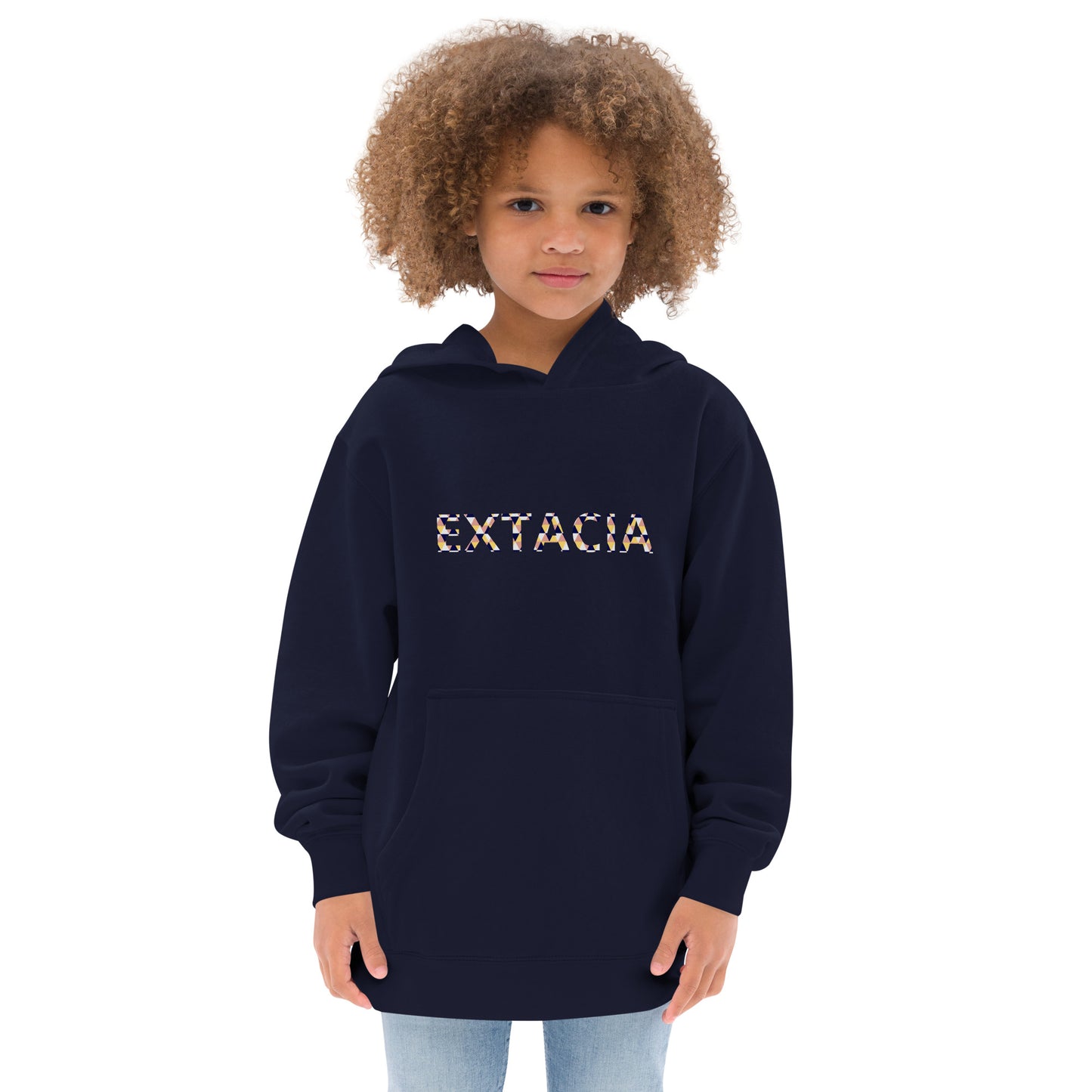 Sweat à capuche petite fille - multi couleur  à rayures - motif gymnaste danseuse -  bleu  marine- coton-mélange motif imprimé – Enfant portant le sweat à capuche petite fille – style cocooning et hiver chaleureux