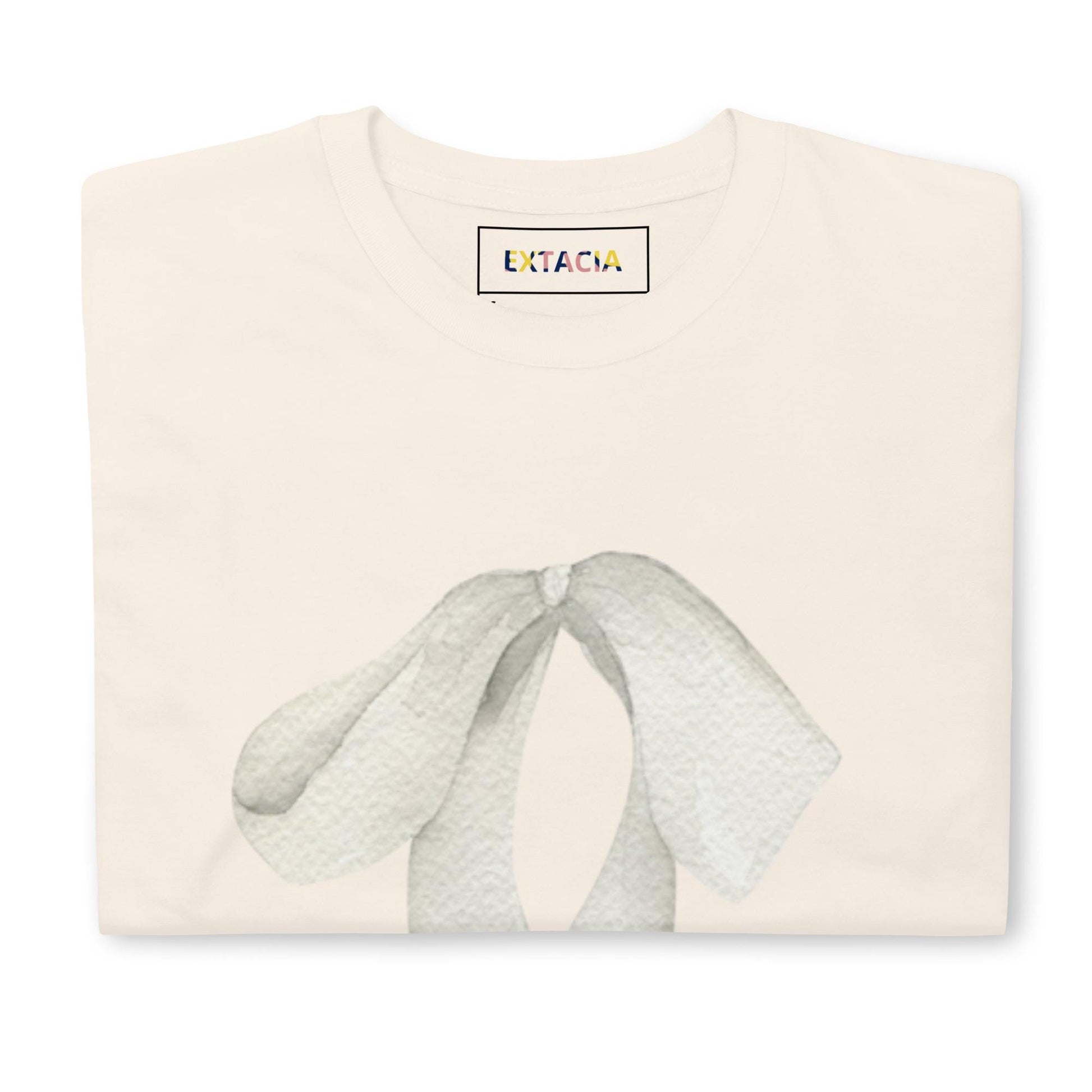 T-shirt femme coton 100% – oued cendré - maman et bébé gâteau - natural - Vue de dos – coupe féminine confortable