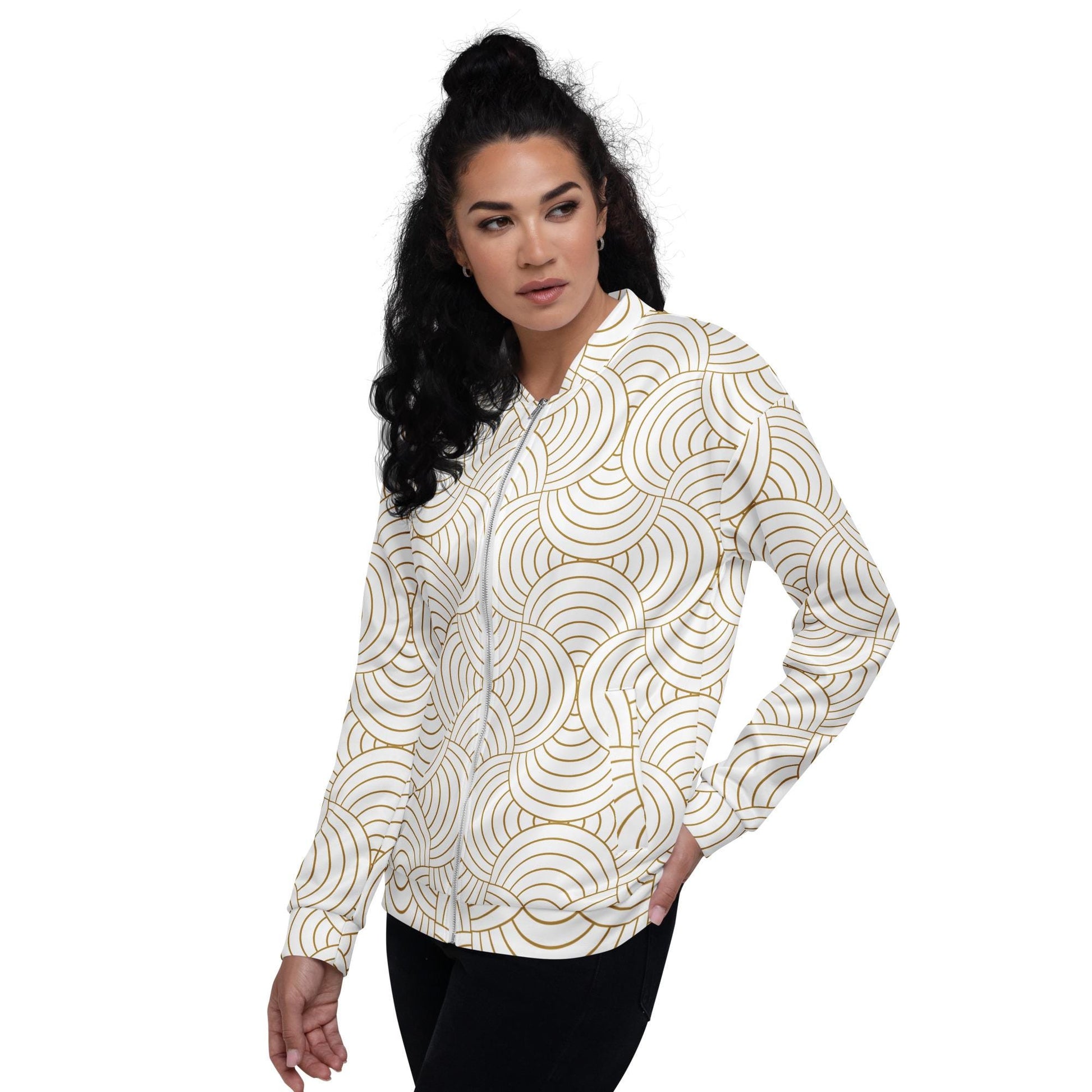 Veste bombardier femme - Blanc et Or – usage urbain et mi-saison