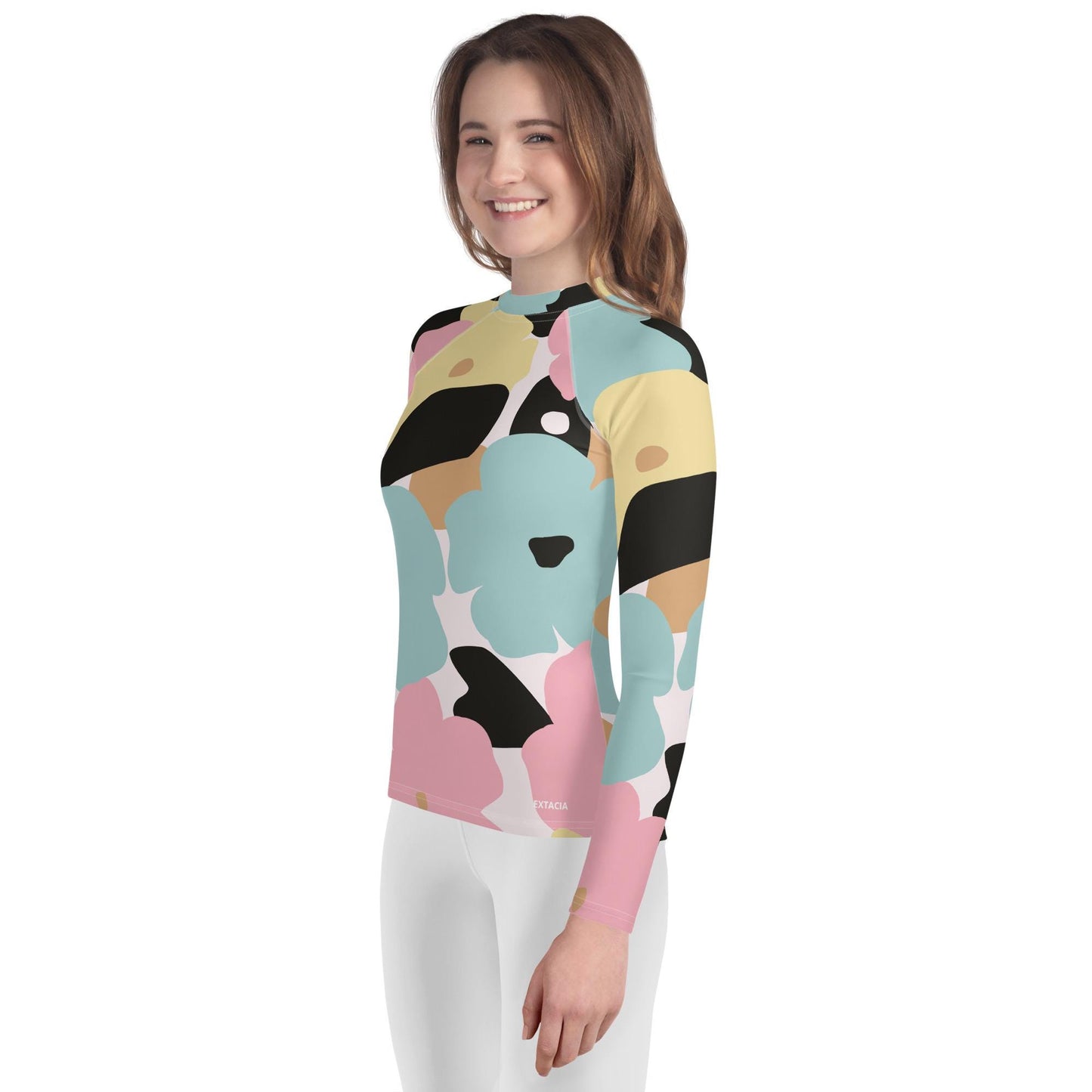 Rash Guard Fille Adolescente – T-Shirt de Compression Anti-UV Ado, Séchage Rapide, cadeau, anniversaire, Sport, Natation et Surf Gymnastique
