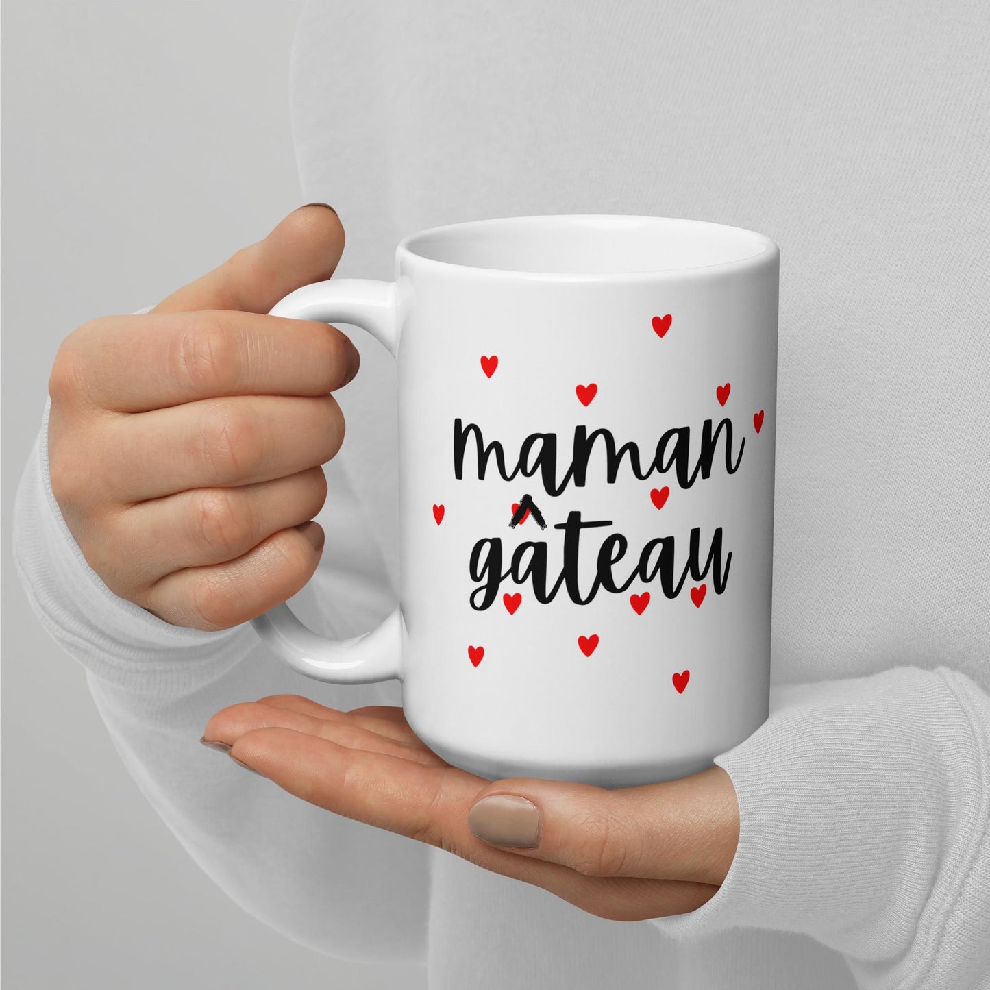 Mug en Céramique – 11, 15 et 20 oz - Tasse Design et Élégante - Maman Gâteau - cadeau femme, maman, mère, bureau déco cuisine