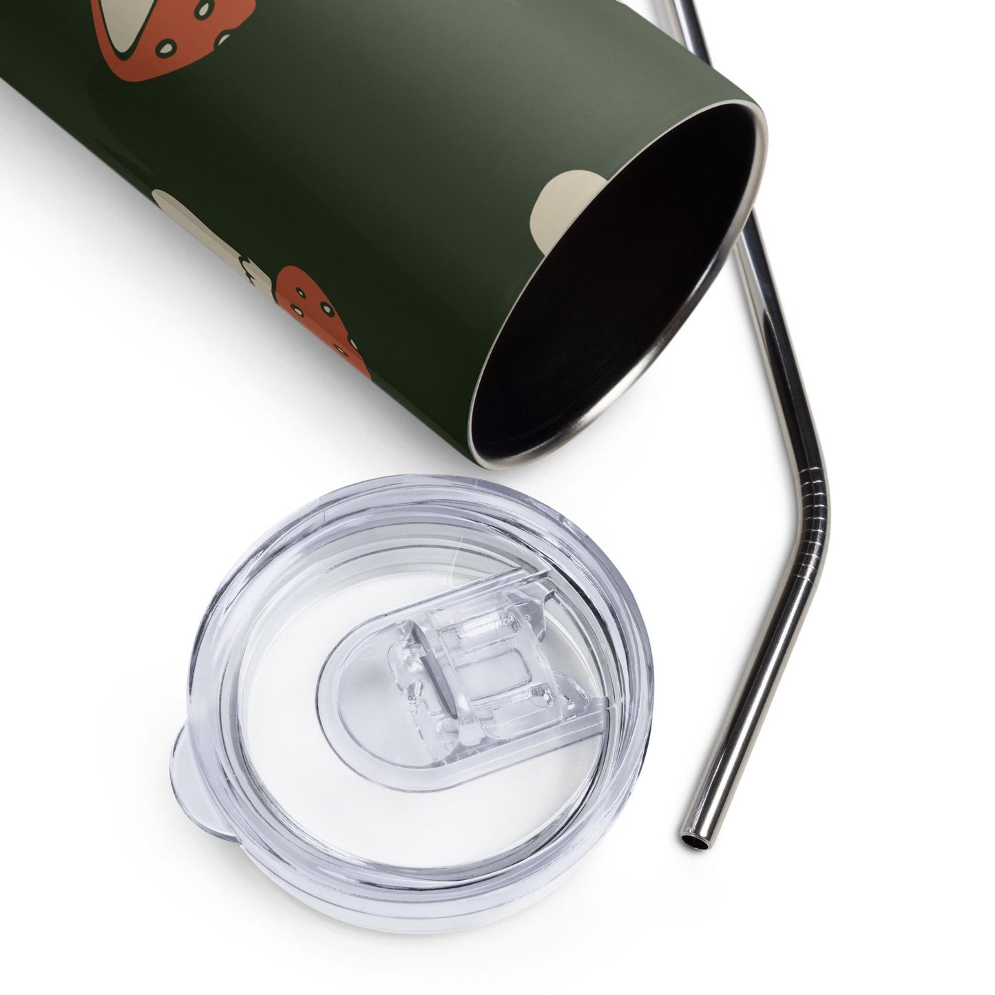 Mug isotherme inox - Gobelet en Acier Inoxydable – Mug de Voyage Durable, Étanche et Élégant - Cadeau Design Minimaliste Champignons