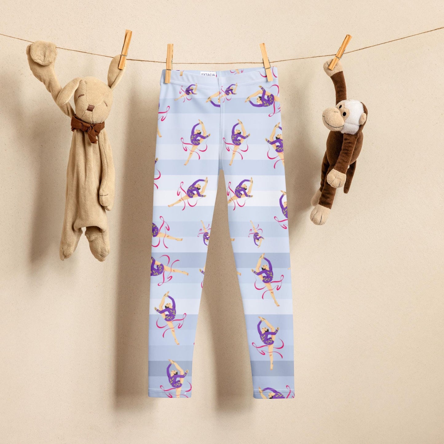 Leggings Bébé et Petite Fille  - Confortable, Doux et Extensible - quotidien, sport, urbain, école, cadeau – Design Danseuse Gymnaste