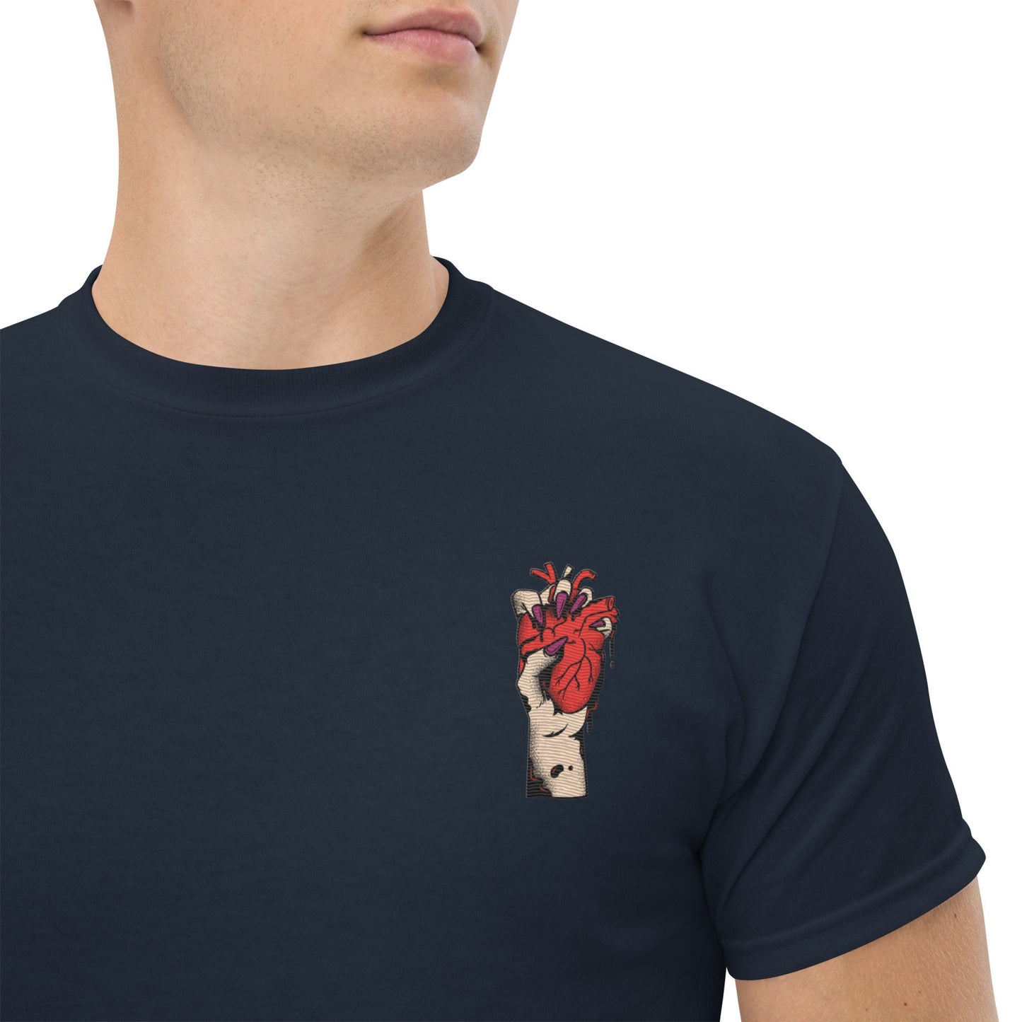 T-shirt Minimaliste pour Homme 100% Coton - Motif Brodé - Tee-shirt style casual, cadeau éthique, anniversaire, Noël