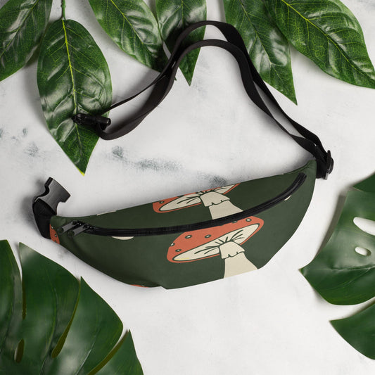 Sac banane Minimaliste - Sacoche Tendance, Unisex, Personnalisable - accessoire mode, pratique léger pochette Design Minimaliste Champignons
