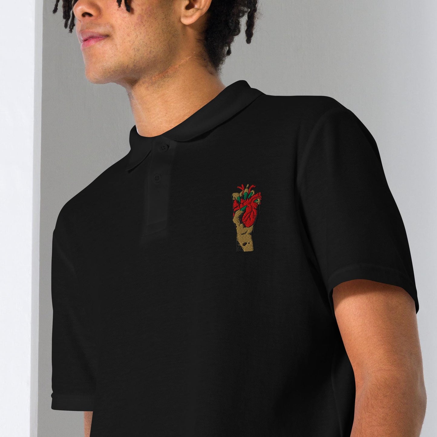 Polo pour Homme 100% Coton avec Motif Brodé - Polo piqué, élégant, casual, sobre - cadeau mode masculine, chic, street style, anniversaire