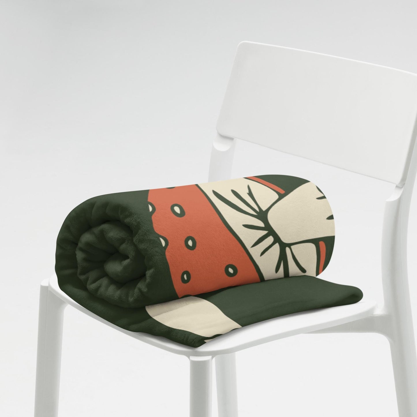 Plaid Doux Personnalisable – Couverture Chaude, Confortable, Légère – microfibre moelleuse –  Salon, Canapé - Design Minimaliste Champignons