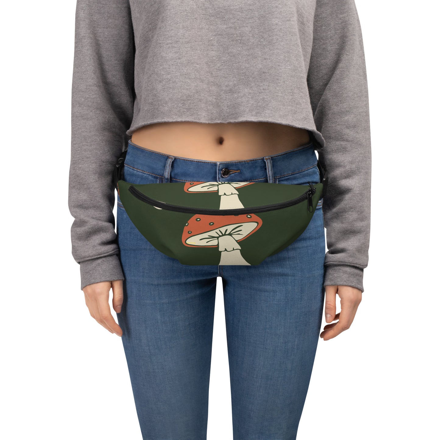 Sac banane minimaliste – Vert Champignon – Sacoche unisexe – Accessoire léger – Minimaliste