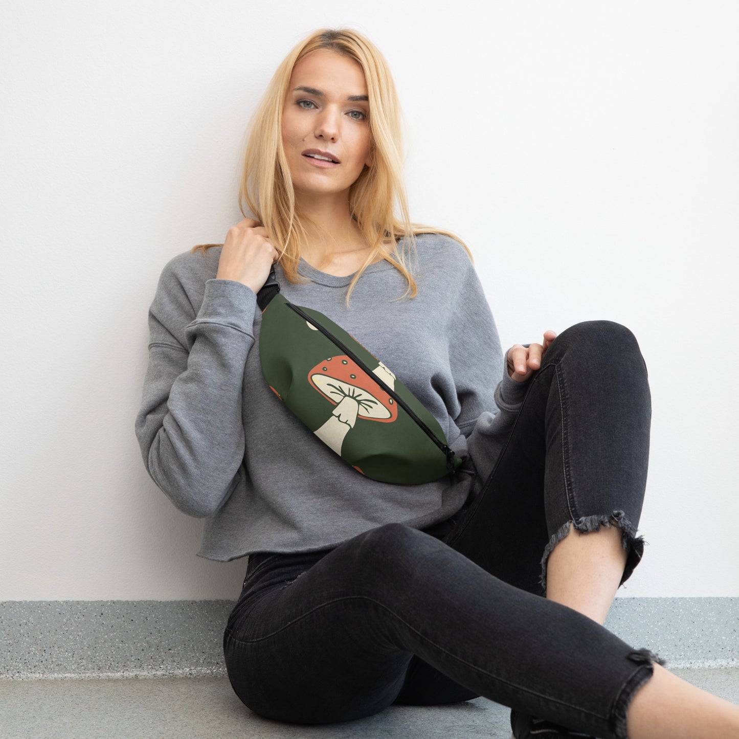 Sac banane minimaliste – Vert Champignon – Sacoche unisexe – Accessoire léger – Minimaliste