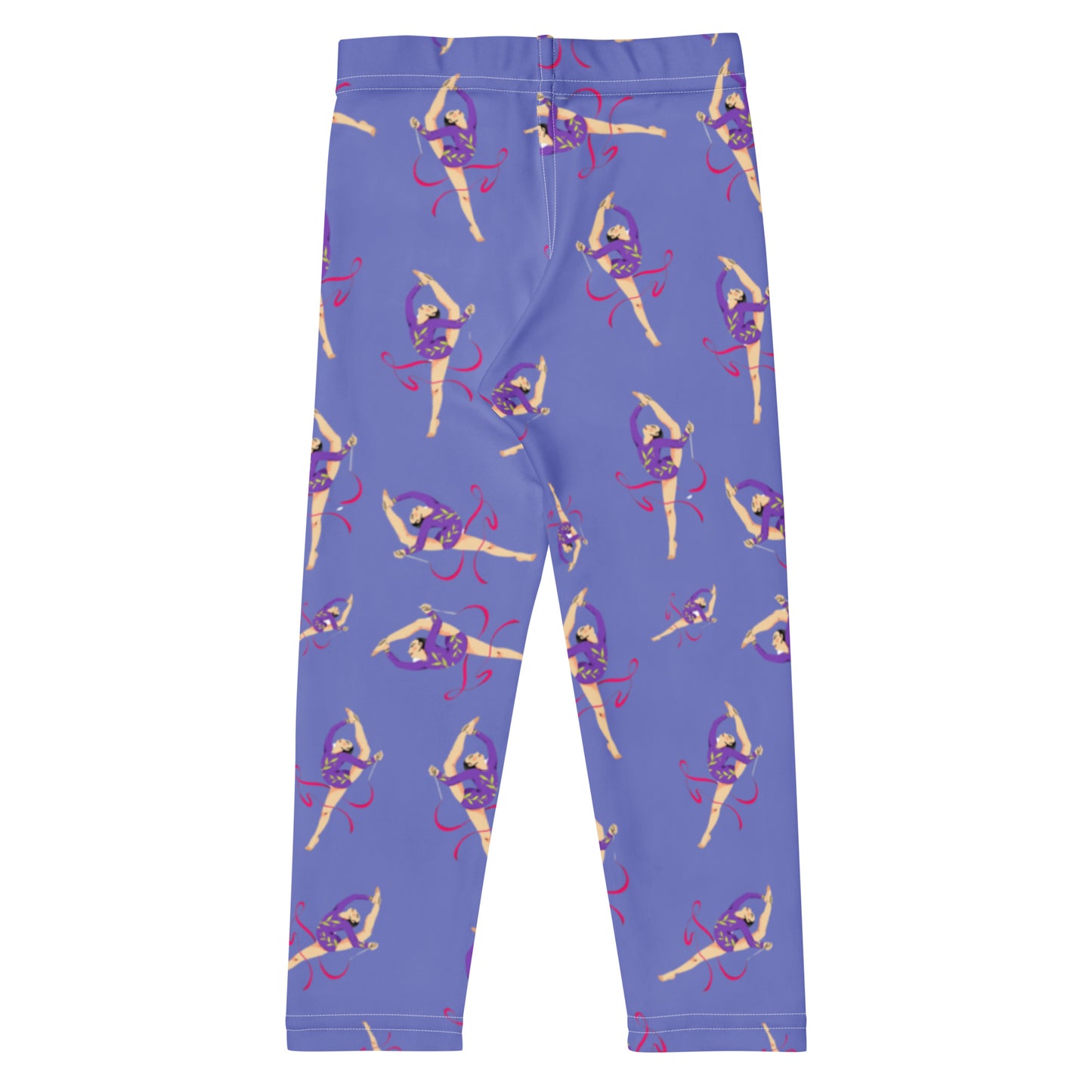 Legging pour petite fille – Lavande – Doux, extensible, toutes saisons – Motif Gymnaste Danseuse