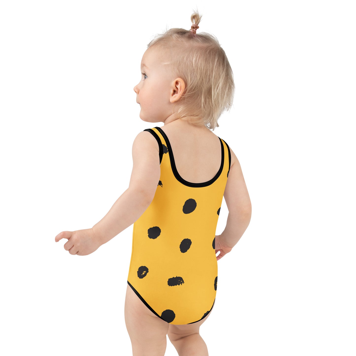 Maillot de bain 1 pièce pour petite fille – Jaune & Noir – Confort, maintien & séchage rapide – Imprimé Animal