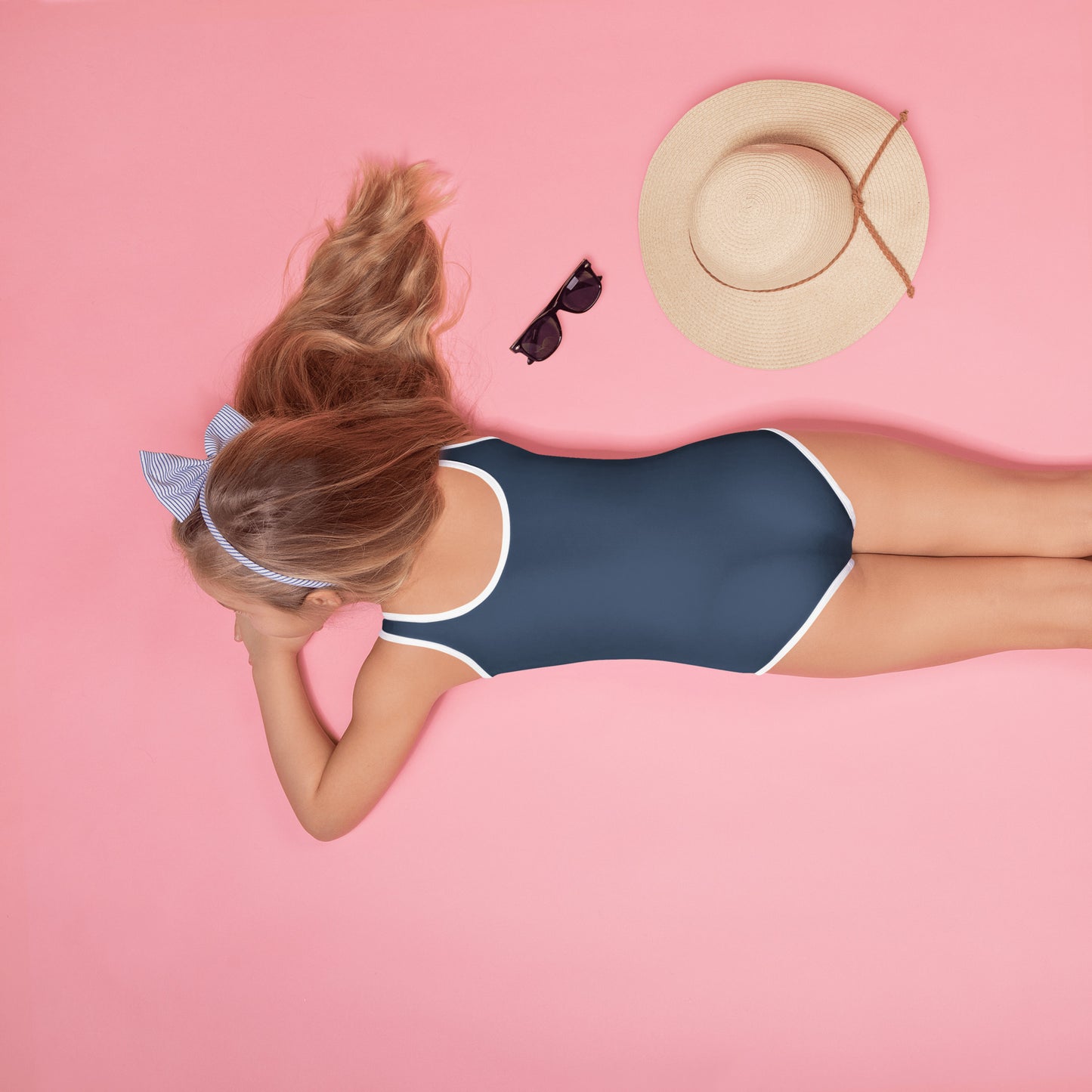Maillot de bain 1 pièce pour petite fille – Bleu Cello – Confort, maintien & séchage rapide