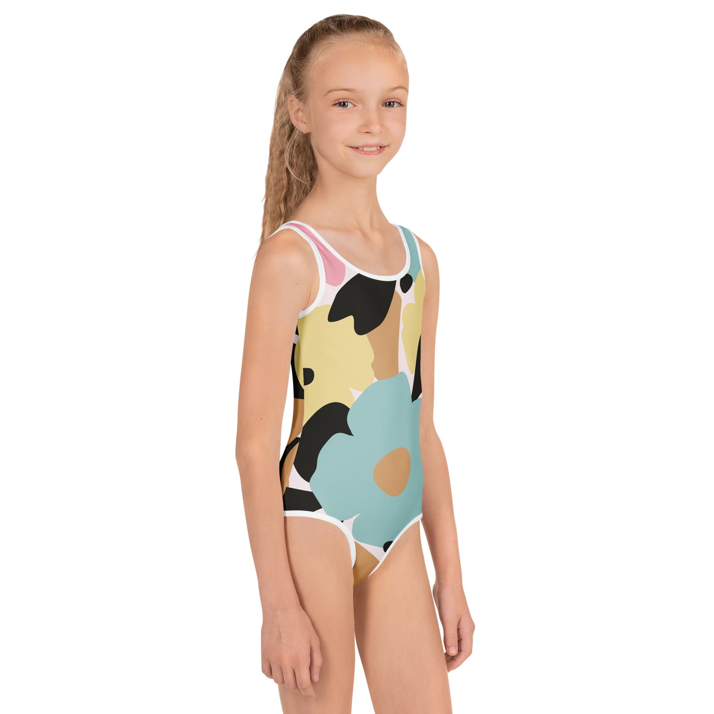 Maillot de bain 1 pièce pour petite fille – Fleuri, Pastel – Confort, maintien & séchage rapide – Minimaliste