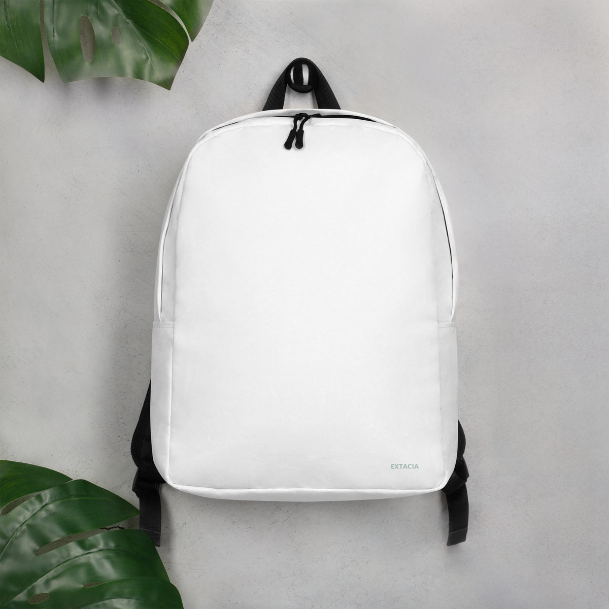 Sac à dos minimaliste – Blanc – 20 L, résistant à l’eau et poche arrière cachée