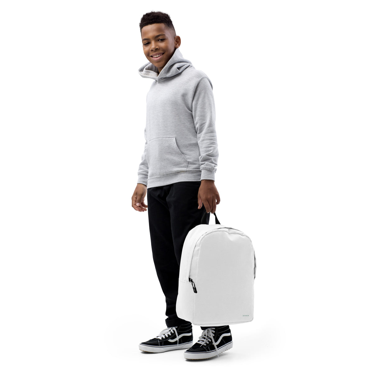 Sac à dos minimaliste – Blanc – 20 L, résistant à l’eau et poche arrière cachée