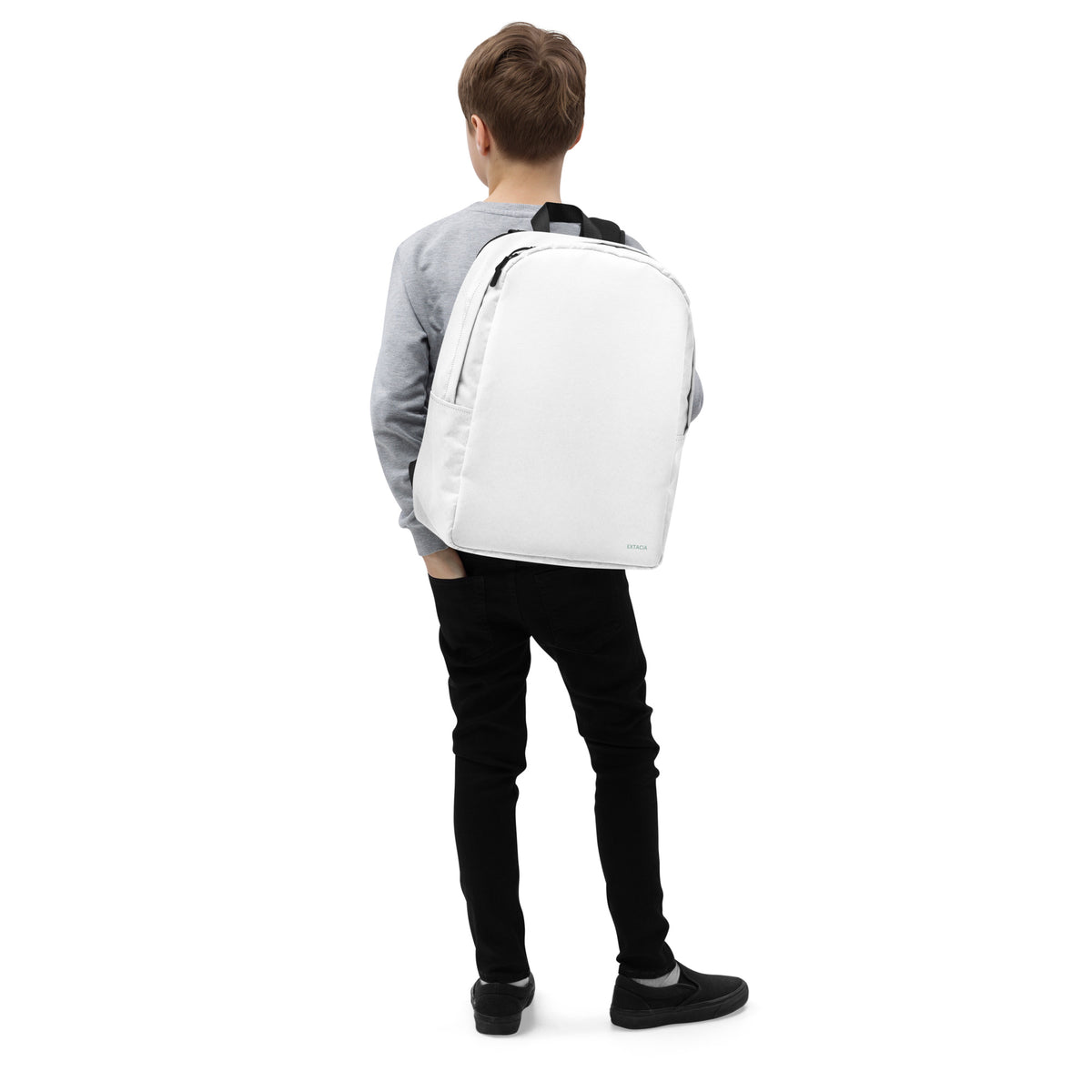 Sac à dos minimaliste – Blanc – 20 L, résistant à l’eau et poche arrière cachée