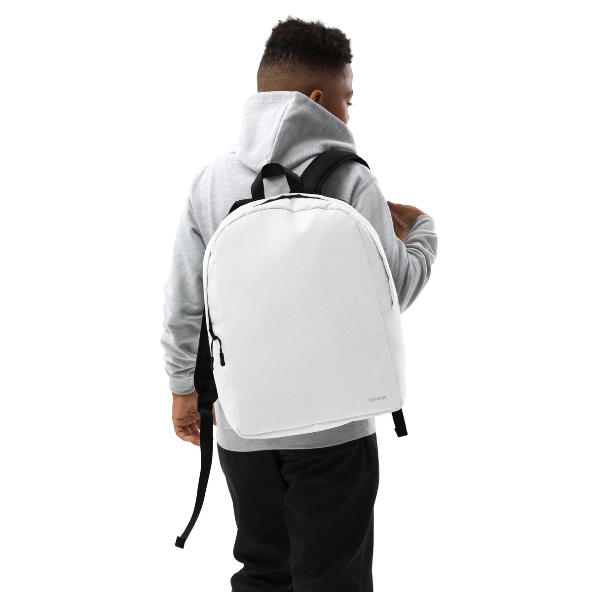 Sac à dos minimaliste – Blanc – 20 L, résistant à l’eau et poche arrière cachée