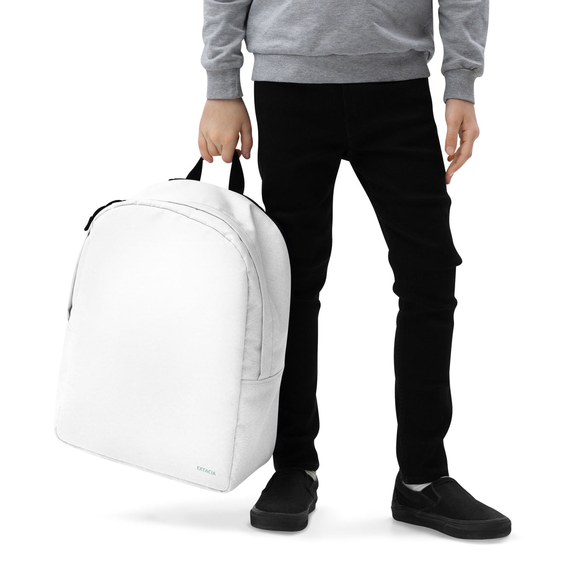 Sac à dos minimaliste – Blanc – 20 L, résistant à l’eau et poche arrière cachée