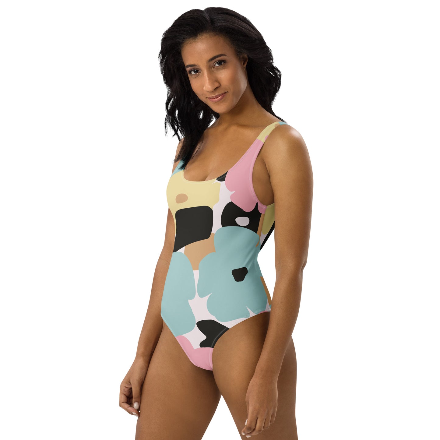 Maillot de bain 1 pièce pour femme – Fleuri, Pastel – Confort, maintien & séchage rapide – Minimaliste