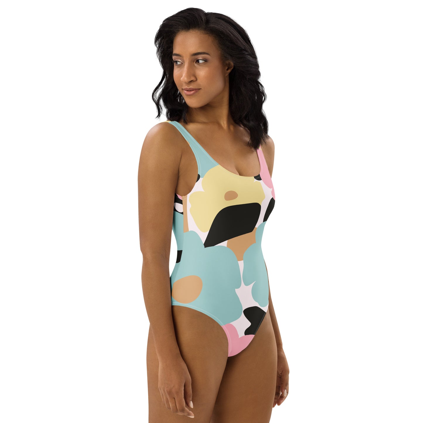 Maillot de bain 1 pièce pour femme – Fleuri, Pastel – Confort, maintien & séchage rapide – Minimaliste