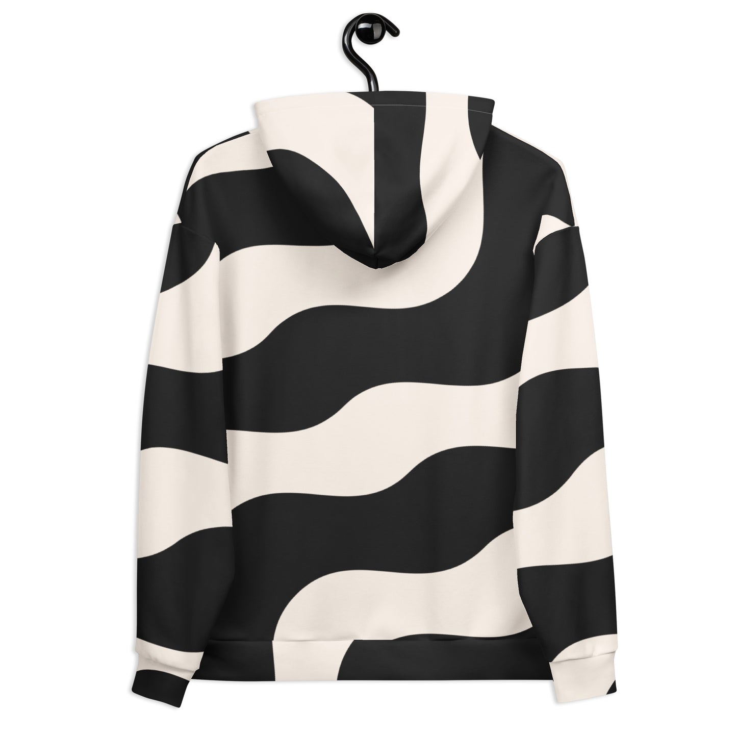 Sweat à capuche pour homme - Beige & Noir – Confort durable, matière recyclée – Graphique Minimaliste