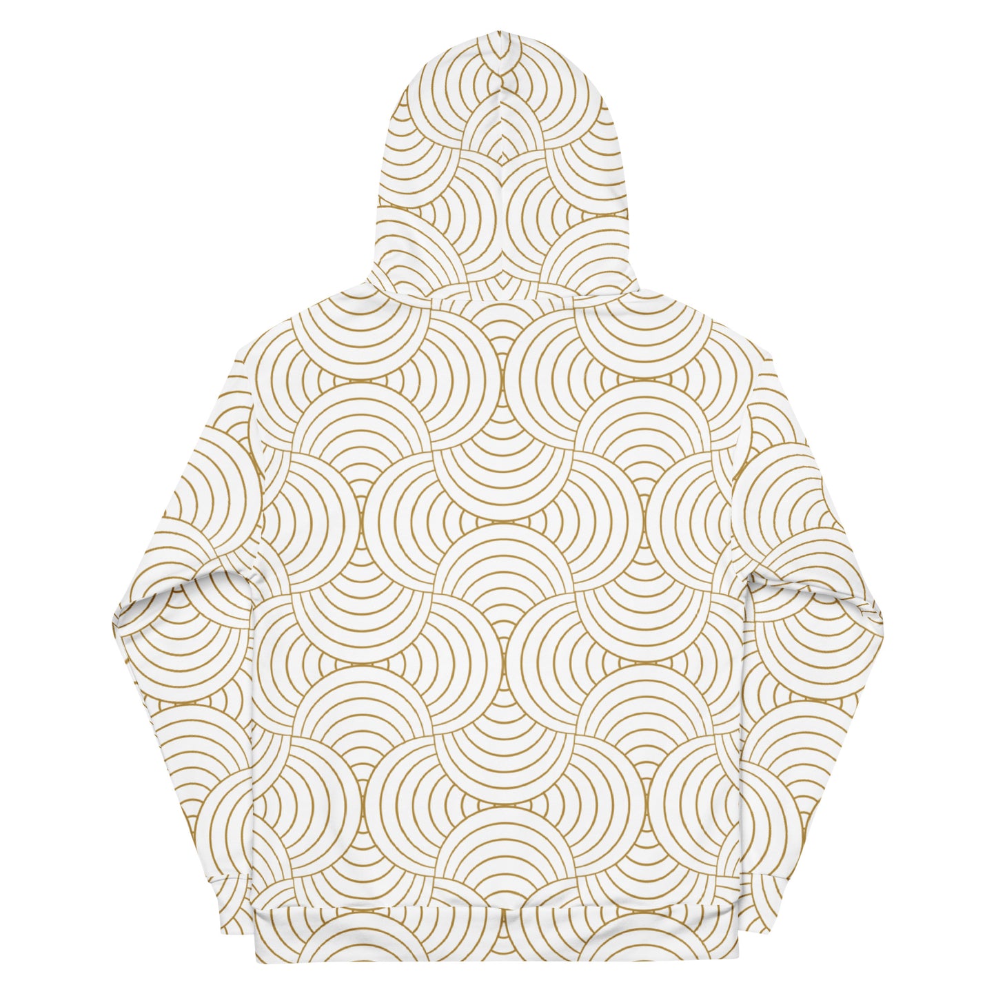 Sweat à capuche pour femme – Blanc & Or – Polyester recyclé, doux & durable – Graphique Minimaliste