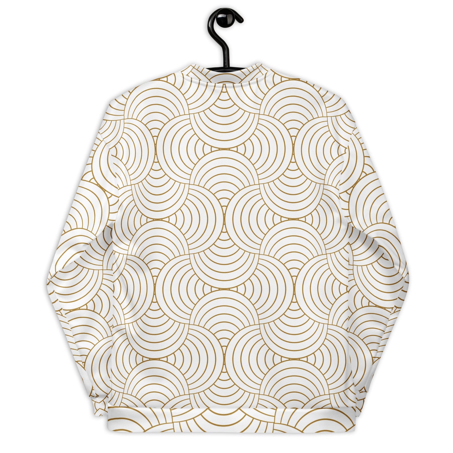 Veste bombardier pour femme - Blanc et Or – Zippée, légère et confortable – Graphique Minimaliste