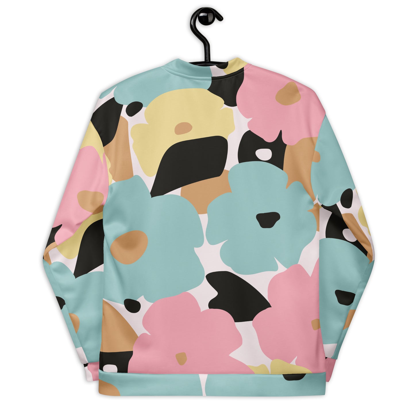 Veste bombardier pour femme – Fleuri, Pastel – Zippée, légère et confortable – Minimaliste