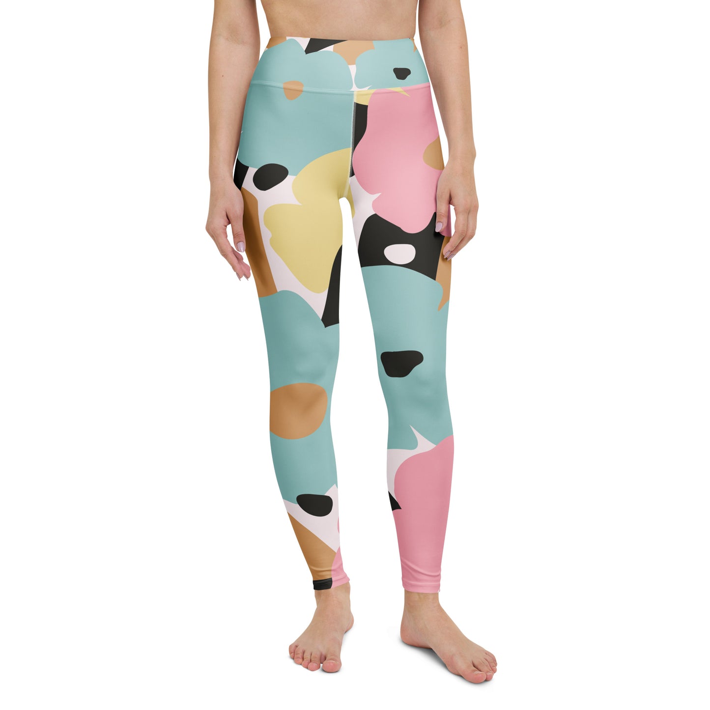 Legging de yoga pour femme – Fleuri, Pastel – Stretch, taille haute, séchage rapide – Minimaliste