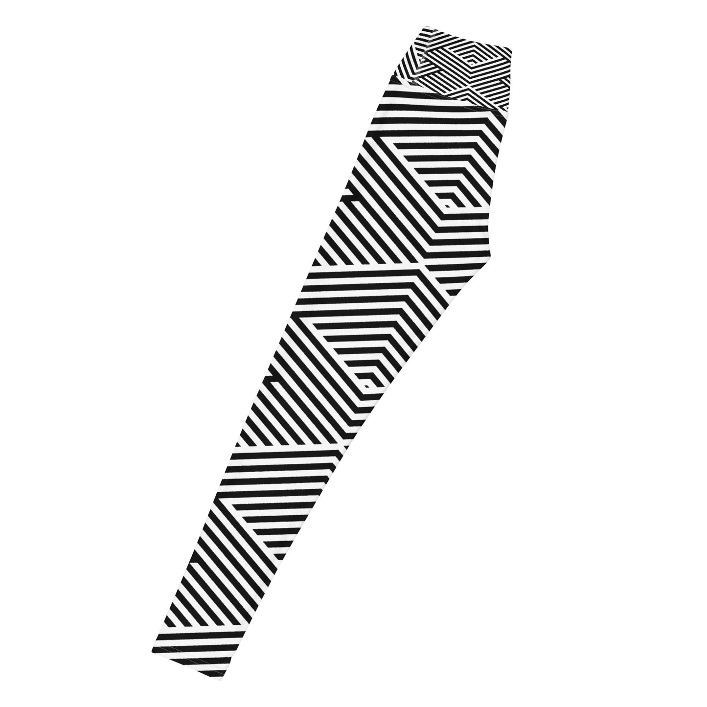 Legging de yoga pour femme – Blanc & Noir – Stretch, taille haute, séchage rapide – Graphique Minimaliste