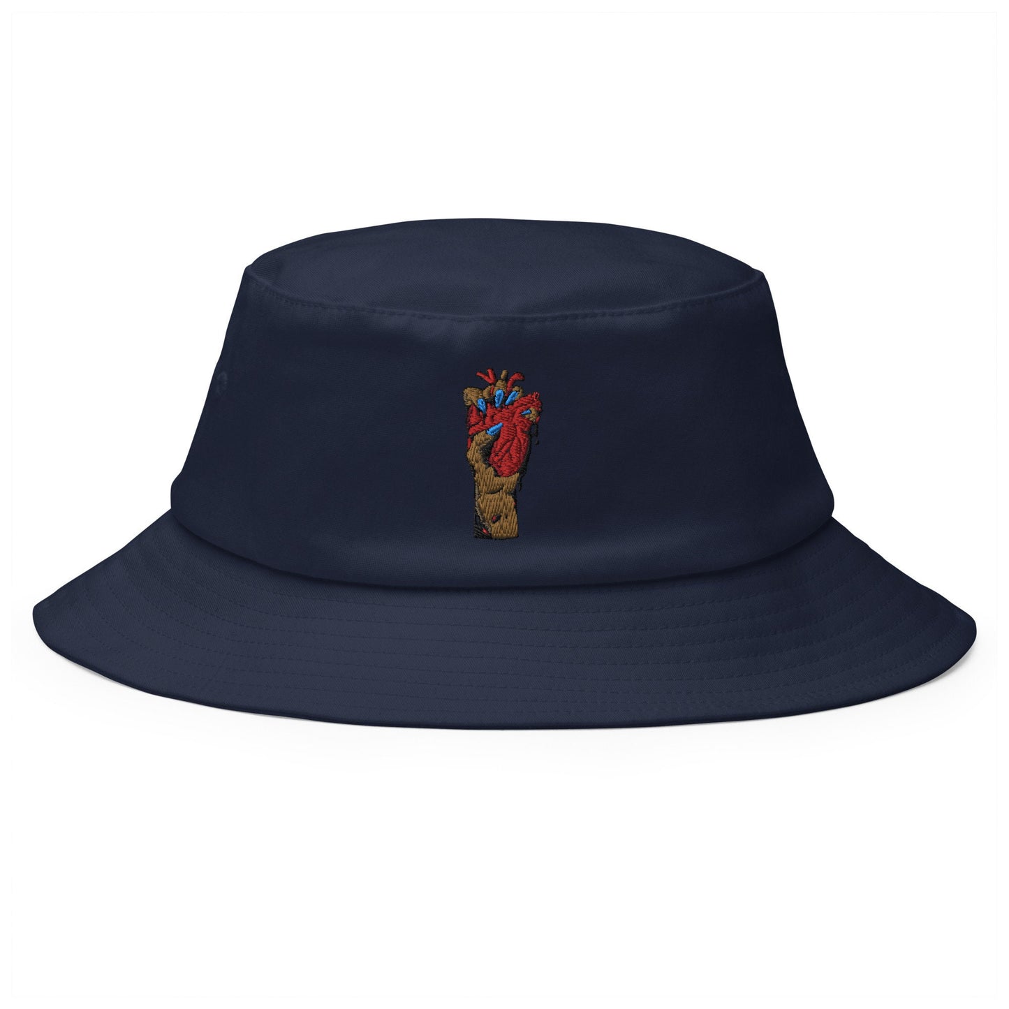 Bob Old School Minimaliste 100% Coton avec motif brodé - Chapeau Rétro style streetwear, unisexe - Accessoire - design "Coeur déjà pris"