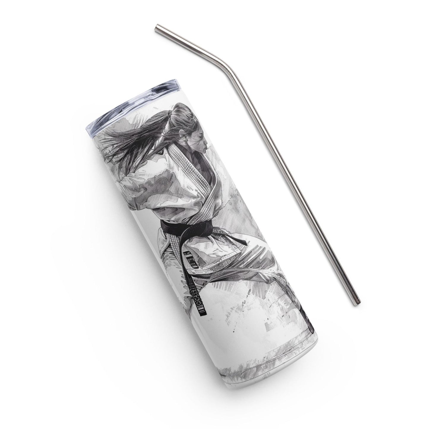 Mug isotherme inox - Design Arts Martiaux - Gobelet en Acier Inoxydable – Mug de Voyage Durable, Étanche, Élégant - Boissons Chaudes Froides