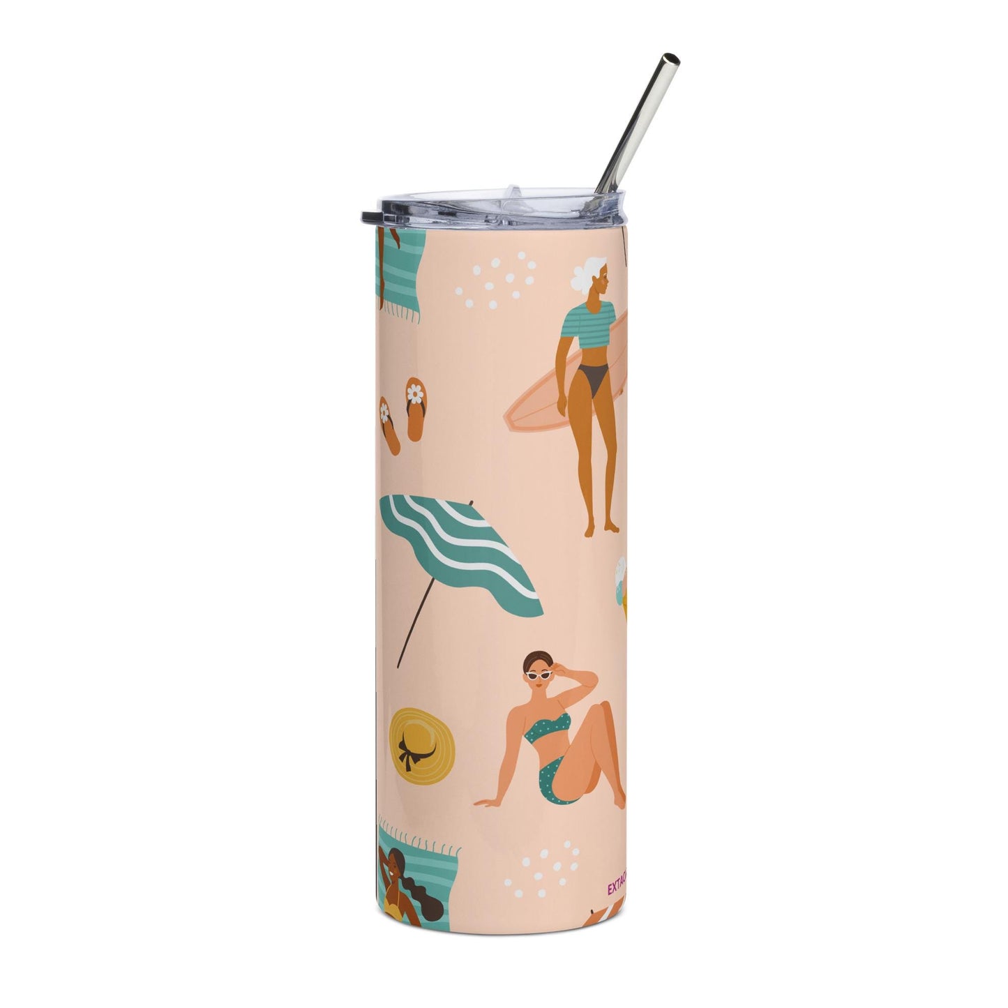 Mug isotherme inox - Gobelet en Acier Inoxydable – Design des Silhouettes Feminines, des Femmes, Plage, été - Mug de Voyage Durable, Étanche
