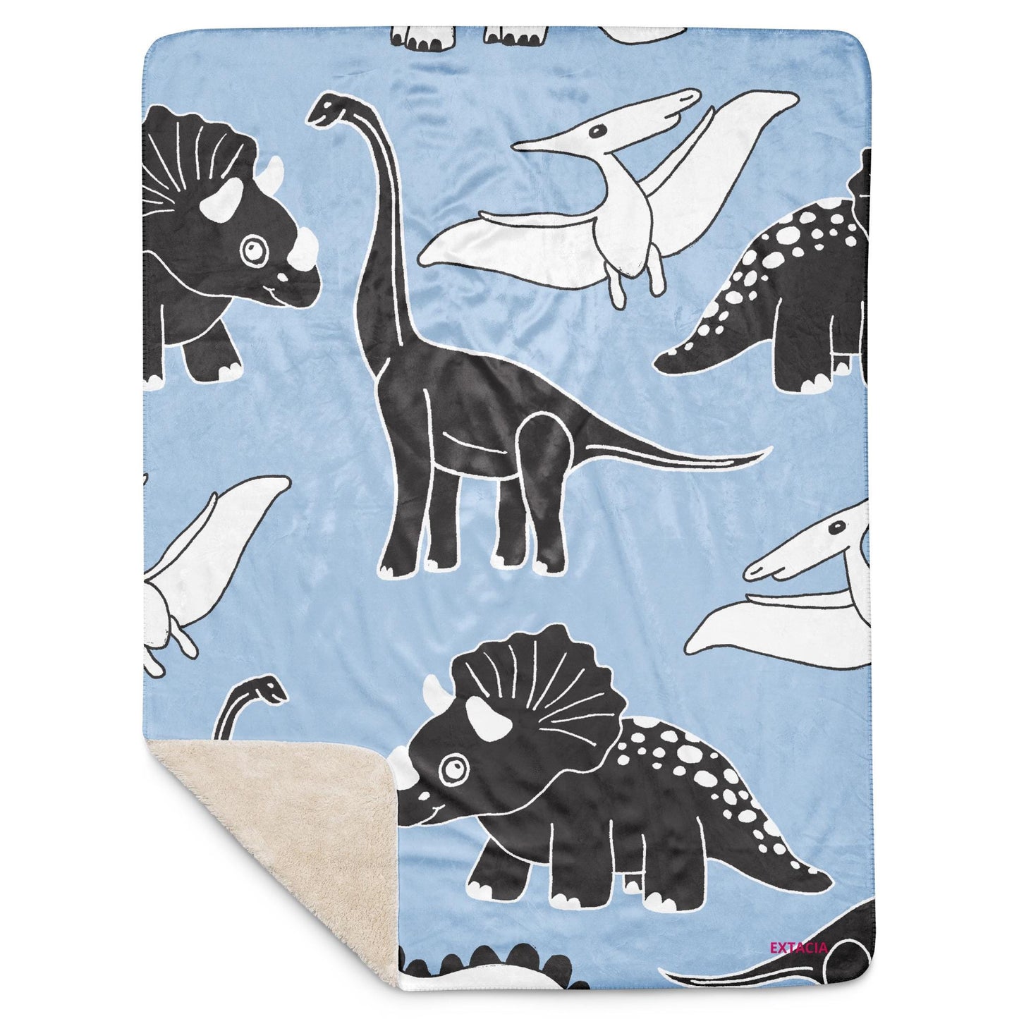 Plaid Doux en Sherpa Dinosaure – Couverture Chaude et Confortable - Salon, Canapé, Lit, décoration maison, cadeau, Noël anniversaire chambre