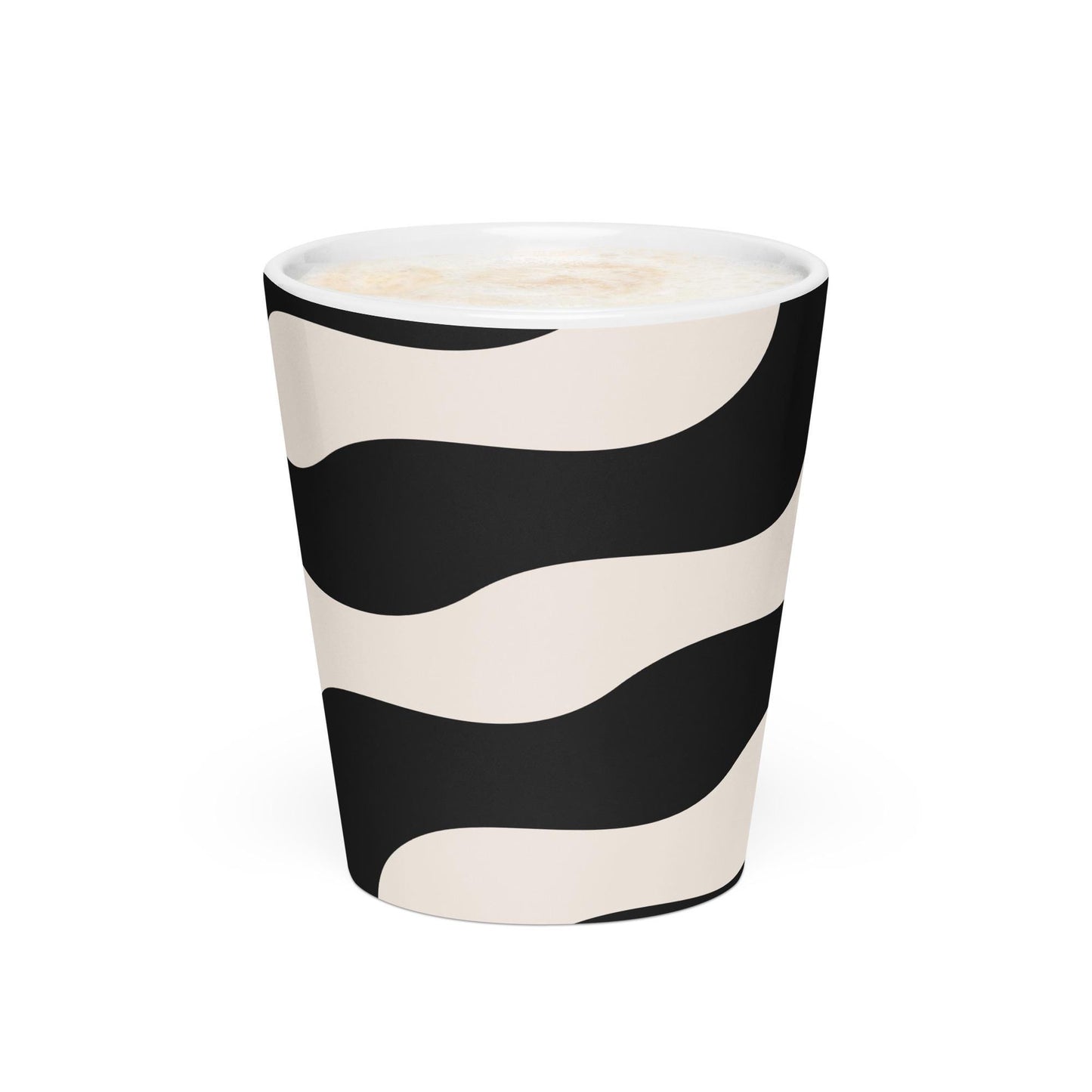 Mug à café en Céramique Blanche - Tasse 12 oz -  Élégante, Ergonomique – Bureau, Cuisine, Maison, Cadeau - Design Graphique Minimaliste