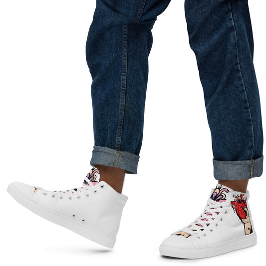 Baskets montantes en toile homme – À lacets, légères et confortables – Coeur déjà pris