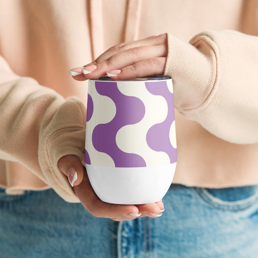 Mug Isotherme Inox - Petit Thermos Isotherme en Acier Inoxydable – Design Graphique - Mug de Voyage, Gobelet à Vin, Café, Thé, Étanche