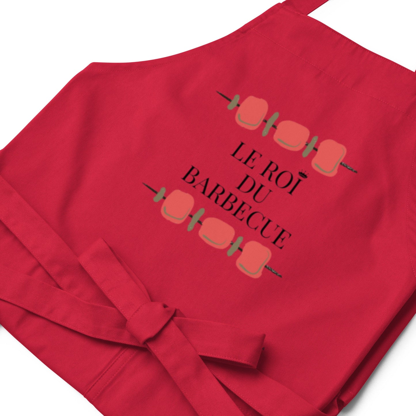 Tablier pour Homme 100 % Coton Bio "Le Roi du Barbecue" - Cadeau BBQ Original - coton biologique, Accessoire cuisine, cadeau papa mari