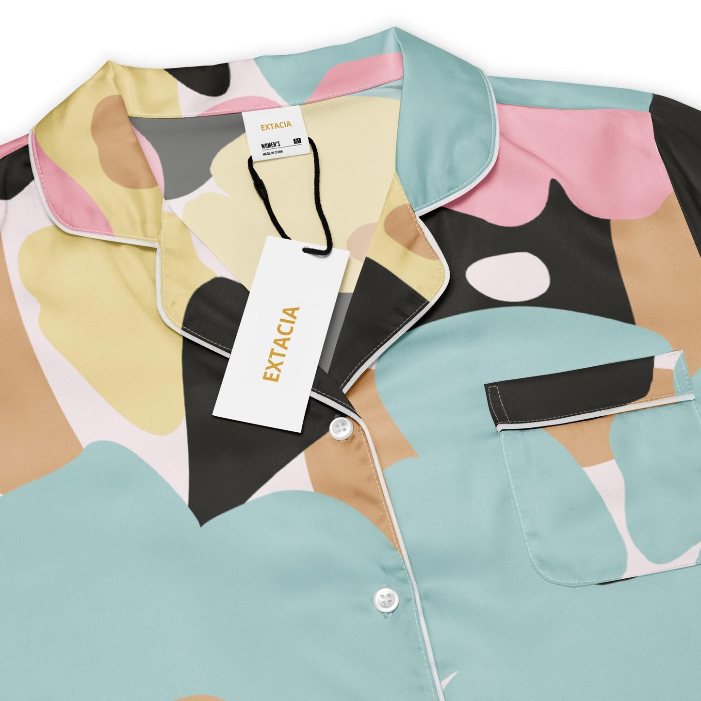 Chemisier - Haut de Pyjama à Manches Courtes pour Femme – Léger, Doux et Confortable - Élégant, cadeau d'anniversaire, fête des mères