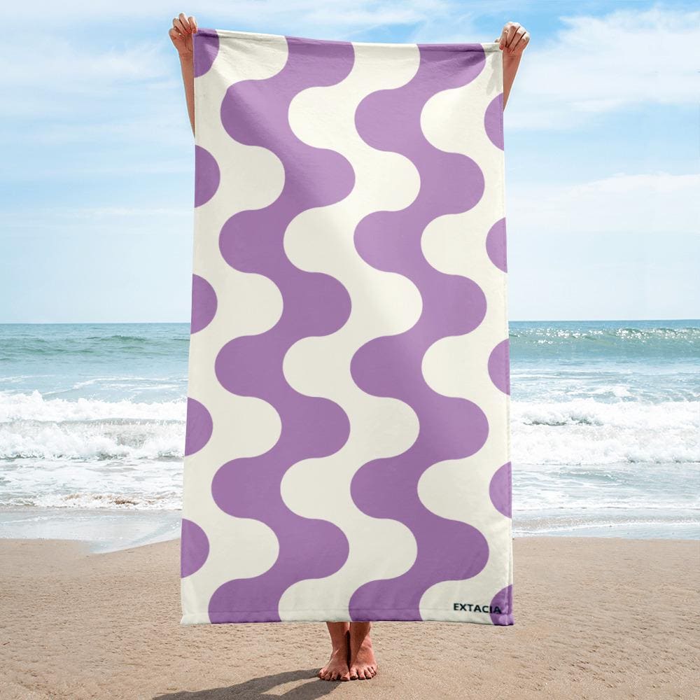 Serviette de Bain en Coton – Serviette de plage - Douce, Absorbante et Compacte - Voyage, Sport, Piscine surf - Design Minimalist Graphique
