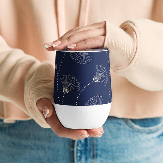 Mug Isotherme Inox - Petit Thermos Isotherme en Acier Inoxydable – Design Florale - Mug de Voyage, Gobelet à Vin, Café, Thé, Étanche