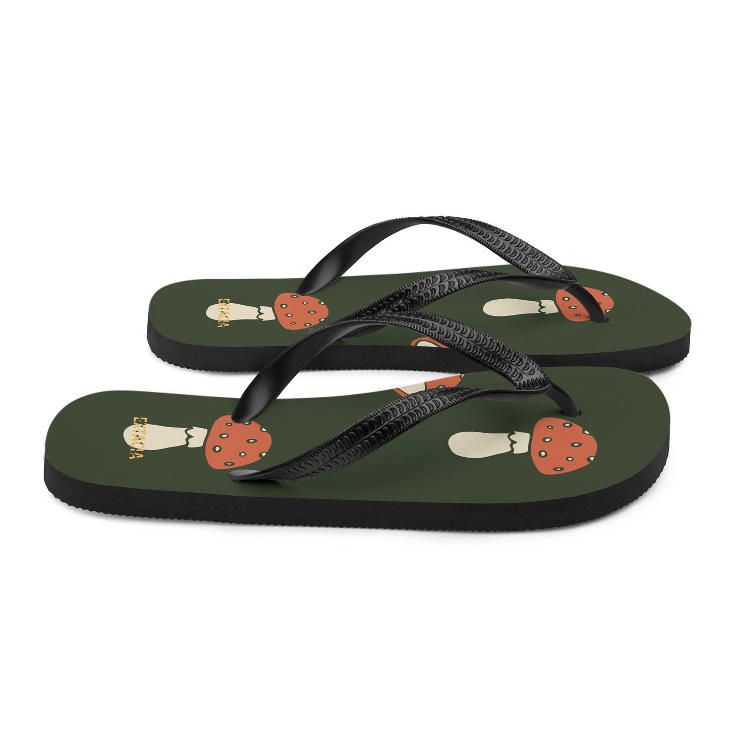 Tongs pour Homme, Personnalisables – Confortables, Antidérapantes, Été & Plage – Léger, Souple, Idée Cadeau - Design Minimaliste Champignons