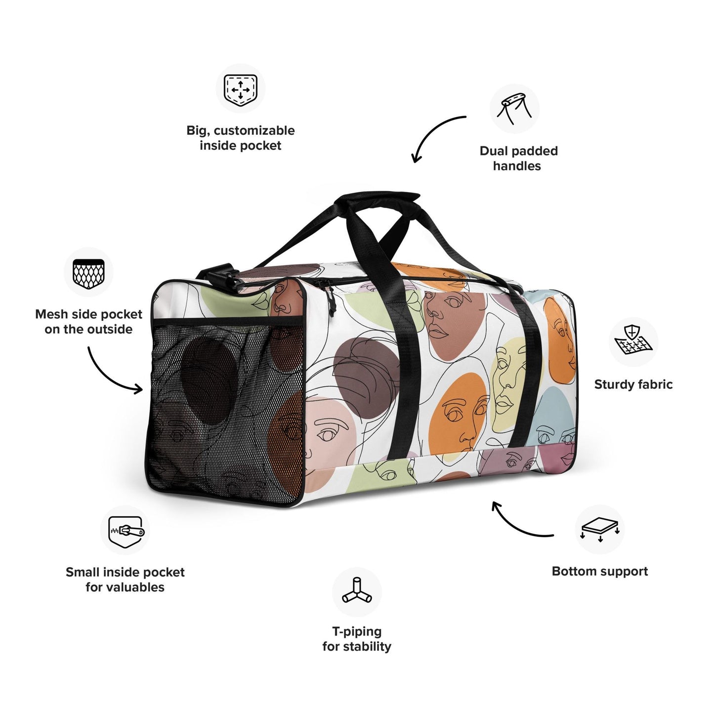Sac de Voyage Grand Format - Sac de sport - Léger, Spacieux et Résistant - design minimaliste - Weekends, Gym - cadeau d'anniversaire, Noël
