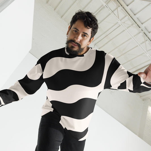 Sweat-Shirt à Col Rond pour Homme en Polyester Recyclé - coupe décontractée écoresponsable, style streetwear, urbain, casual - cadeau